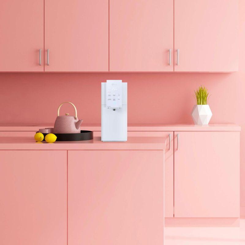 LG PuriCare Objet water purifier in a contemporary kitchen